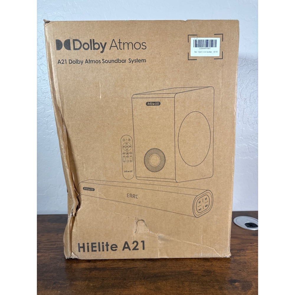 Hiwill HiElite A21 Dolby Atmos Soundbar System 2.1 CH Subwoofer AT-S024 New Box